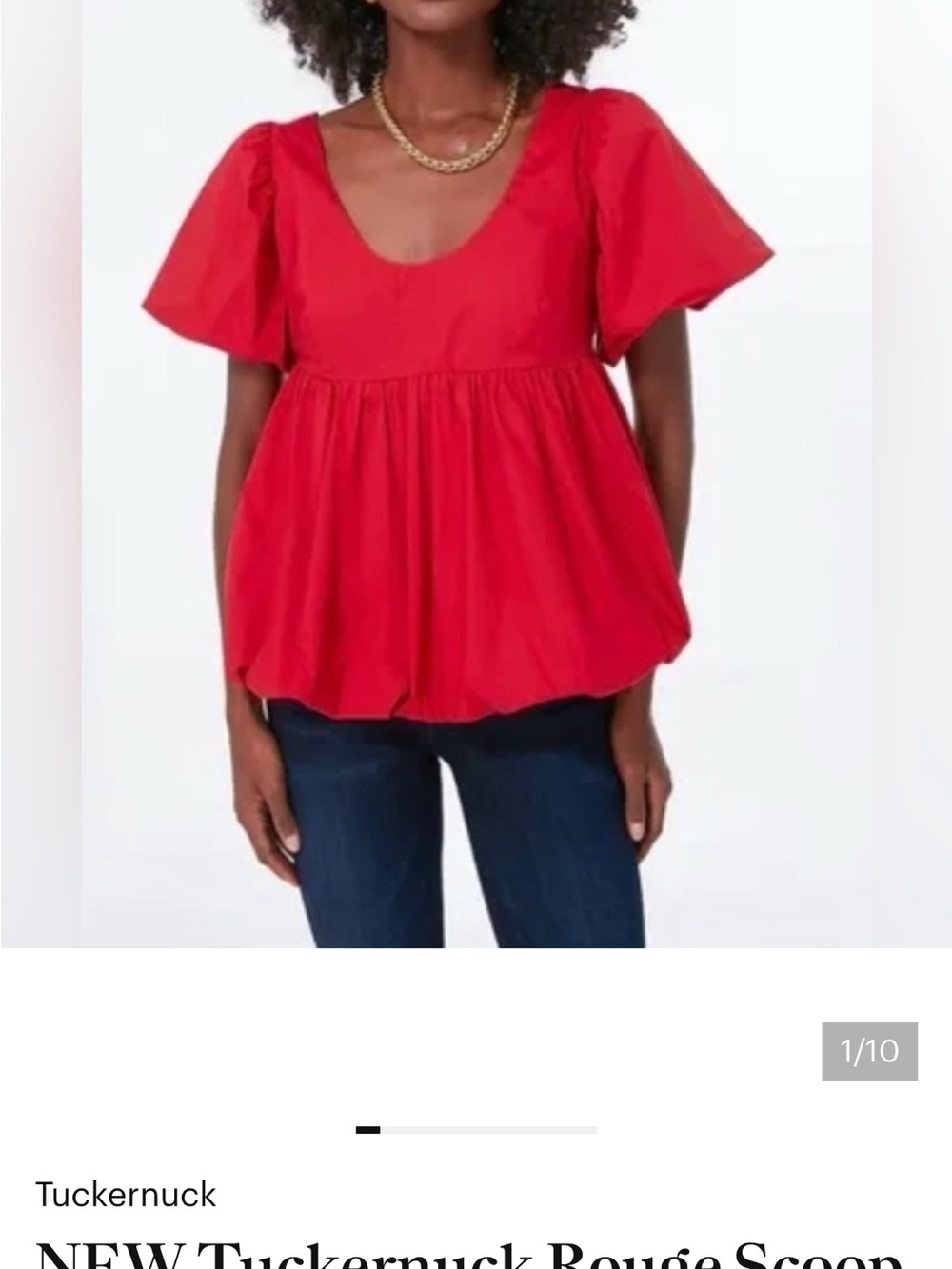 Tuckernuck Rouge Scoop-Neck Flutter Sleeve Top